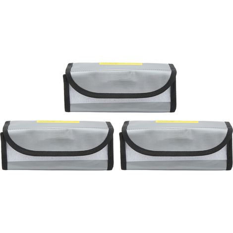 Lot de 3 sacs de rangement sécurisés pour batteries LiPo, ignifugés et antidéflagrants, pour le stockage et la charge. (1/5)