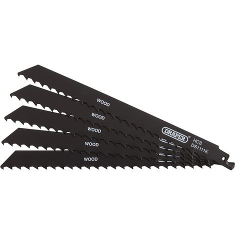 Reciprocating Saw Blades for Wood and Plastic Cutting, 225mm, 3tpi (Pack of 5) (38589) (1/5)