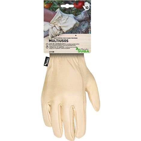Guante piel flor vacuno reforzado para jardinería, t-10 (1/3)