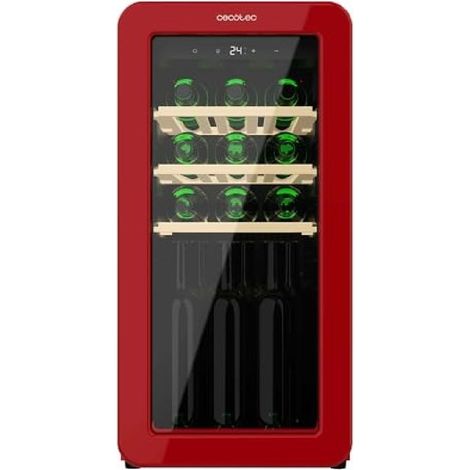 Cecotec Cave a Vin 18 Bouteilles Bolero GrandSommelier Origin 18 Hit Red. Cave à vin rétro, rouge, 18 bouteilles, No Frost