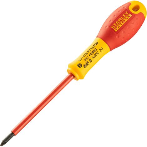 Stanley Tools Fatmax Vde Insulated Screwdriver Pozidriv Tip Pz1 X 100Mm