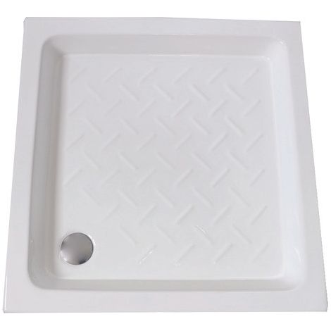 ONDEE ZEN - Receveur de douche CERA - Picots Antidérapants - 70x70x9cm - Grès - Blanc