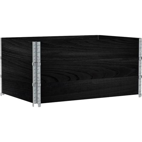 Colliers de palette 3 pcs noir 120x80 cm bois de pin solide