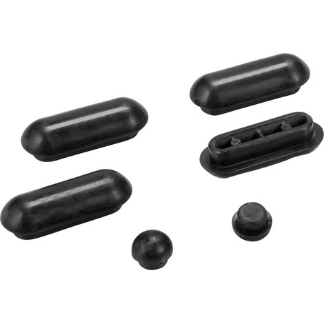 Cornat TEC365041 - Set di buffer, adatto per sedile WC Cornat Aedo, in plastica, ammortizzatore, set di buffer, parti di ricambio, accessori, colore: Nero