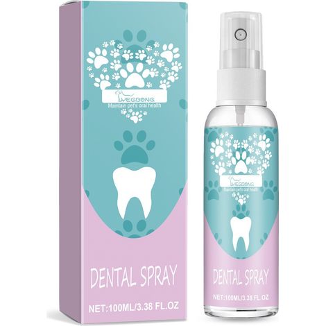Spray dentaire pour animaux : nettoie et protège en douceur les dents des animaux, éliminant les taches et le jaunissement. 100 ml (1/5)