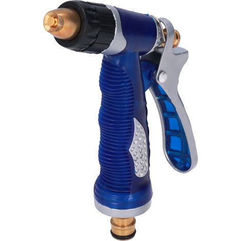 Lanceur d'arrosage jardin en PVC et laiton, pommeau à main pour arrosage extérieur, espaces verts publics, bleu (1/5)