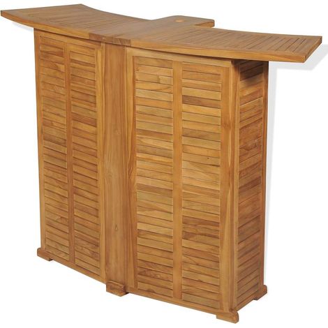 Maison Exclusive - Klappbarer Bartisch 155x53x105 cm Teak Massiv (1/5)
