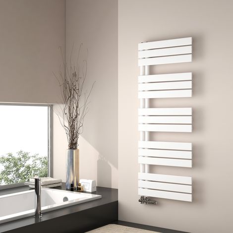 EMKE Sèche-serviette eau chaude, 1320x500mm - Sèche-serviettes Panneau Plat Blanc