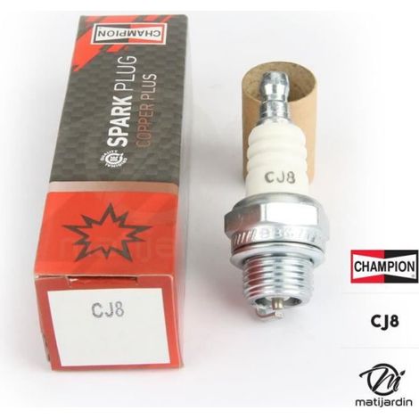 Bougie d'allumage - Champion - CJ8/T10 - Lot de 3 - Compatible avec tondeuses et tronçonneuses (1/3)