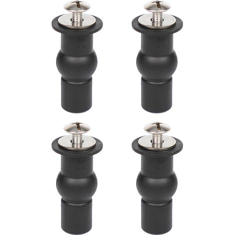 4 Pièces Accessoires pour Siège de Toilette,Kit de Pièces de Siège de Toilette, Vis de Rechange, Vis de Charnière de Siège de Toilette pour Trou Borgne de Salle de Bain (Noir) (1/5)
