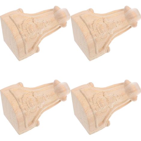 Lot de 4 pieds de table de rechange en caoutchouc pour meubles en bois (1/5)
