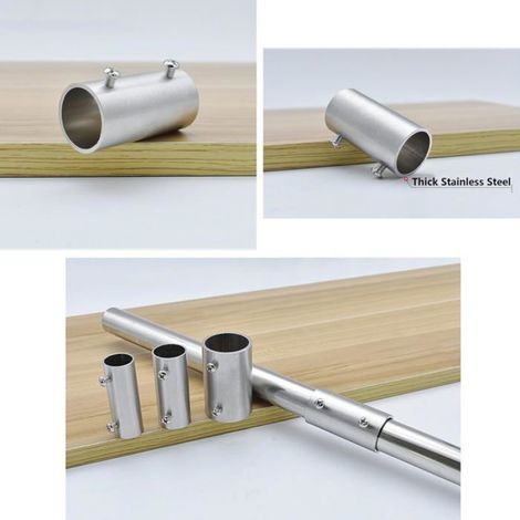 Raccord Droit - Acier Inoxydable - Diamètre Extérieur 32 mm - Pour Tube Tige - Étagères Main Courante Clôture - 2 Pièces (1/5)