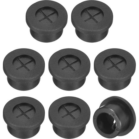 8 Pcs Passe-Câble pour Cordon, 16mm Passe-Câble de Bureau en Caoutchouc Flexible Grommets de Fil Cache-Trou pour Bureau Organisateur de Câbles d'Ordinateur, Noir (1/5)