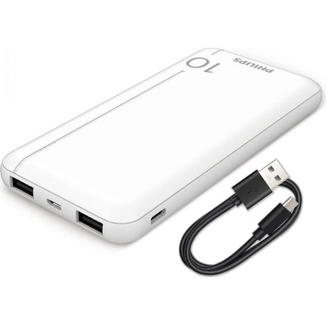 Powerbank 10000mAh Philips DLP1810NW/62/ Blanca