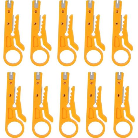 Lot 10 mini dénudeurs réseau – pince à dénuder – câbles CAT-5 / CAT-5e / CAT-6 – diamètre 5-6.2 mm (1/2)
