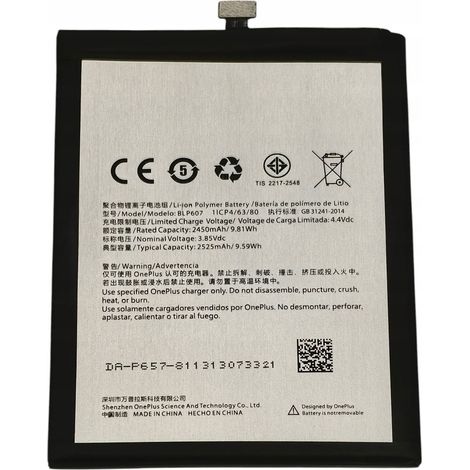 Batería nueva para OnePlus X BLP607 de 2525 mAh