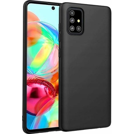 Coque pour Samsung Galaxy A51 en silicone noir mat avec dos en verre (1/5)