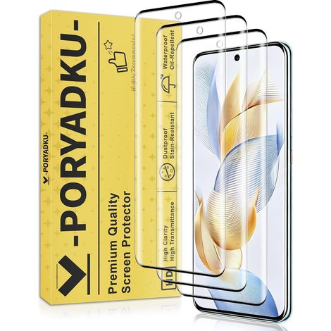 Protection D'écran pour Honor 90 6,70 Pouces, Verre Trempé 3 Pièces, Anti-empreintes Digitales, 9H Dureté Glass, Résistant Rayures, Sans Bulle (1/5)
