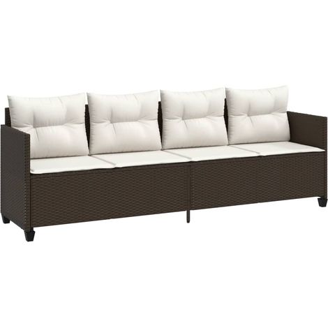 Maison Exclusive - Lettino Prendisole con Cuscini Marrone in Polyrattan