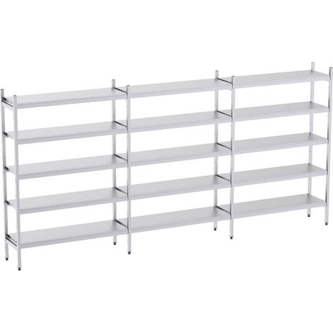 Rayonnage en Acier Inoxydable Linéaires - 4020 à 4950 mm - 5 Niv - P400 - Distform