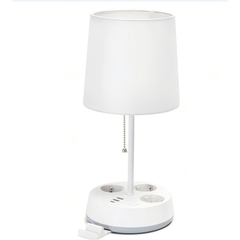 Lampe Murale avec Prise + USB Intégrés - Douille E27 - Sans Ampoule - Usage Intérieur (1/3)