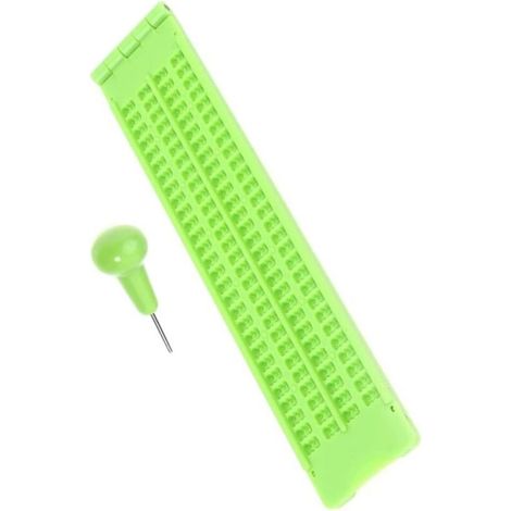 D'éCriture Braille 4 Lignes 28 Cellules avec Stylet Ardoise Braille Pratique Portable pour Les Fournitures d'apprentissage Aveugles (1/5)