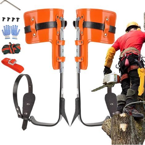 Baumkletterausrüstung, höhenverstellbare Spikes Kit Kletterspuren, 45 Stahlmaterial, hochfestes Sicherheitszubehör für Arbeiter, Kletterwerkzeug für Dschungel- & Holzeinschlag (1/5)