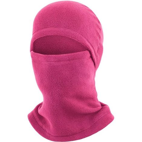 Cagoule intégrale en polaire pour ski, cyclisme, course à pied, coupe-vent, cache-cou, écharpe, châle, capuche pour sports d'hiver, noir (rouge) (1/5)