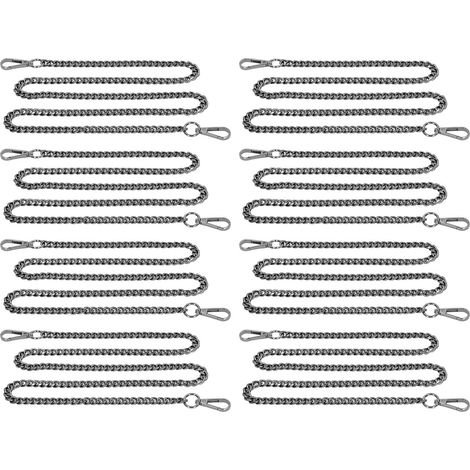 8 Maillons 1m Chaîne Gourmette Aluminium Élégante Résistante à la Rouille Métal pour Fabrication de Bijoux DIY Argent Noir (1/5)