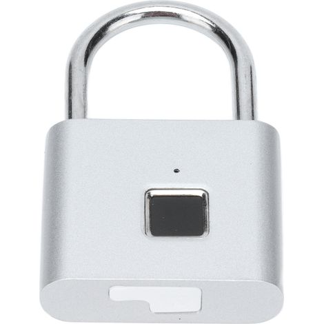 Fingerabdruck-Vorhängeschloss aus Zinklegierung für Smart-Office, Zuhause, Schranktür, Studentenwohnheim, Spind, Silber (1/5)