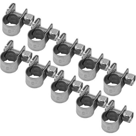 Pack of 10 Heavy-Duty Stainless Steel Hose Clamps for 7mm-9mm Fuel Lines for Plumbing (1/5)