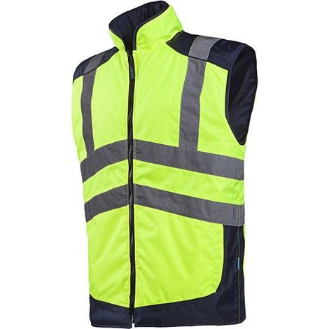 Gilet réversible jaune fluo/marine Burton- taille M - Sioen