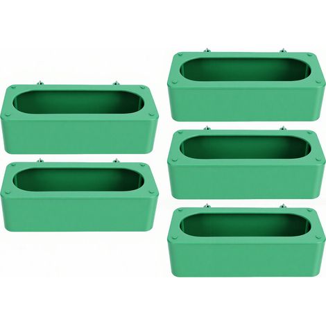 Mangeoire pour Cage à oiseaux, 5 pièces, anti-éclaboussures, distributeur d'eau alimentaire suspendu en plastique pour petits animaux perroquets perruches Pigeon grand vert (1/5)