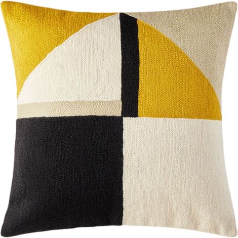 Housse de coussin 40x40 cm MADURA - Ocre et noir - TRIAGO (1/4)