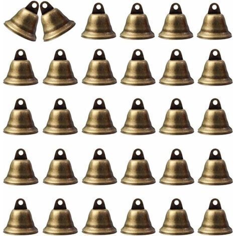 Pamtns 30 Pièces Petite Clochette Vintage Bronze Vintage Vintage Bronze Jingle Bells Cloches Vintage en Bronze Mini Clochette Cloche en Bronze Cloches Artisanales Petites Clochettes, Ensoleillé (1/5)