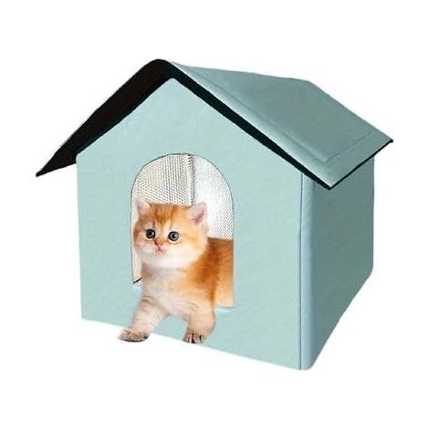Maison pour Chat Extérieur Hiver - Niche D'extérieur pour Chat Isolée Hiver - Résistante À l'hiver Imperméable Intempéries Maison Portable pour Chats Sauvages pour Animaux Domestiques Errants (1/5)