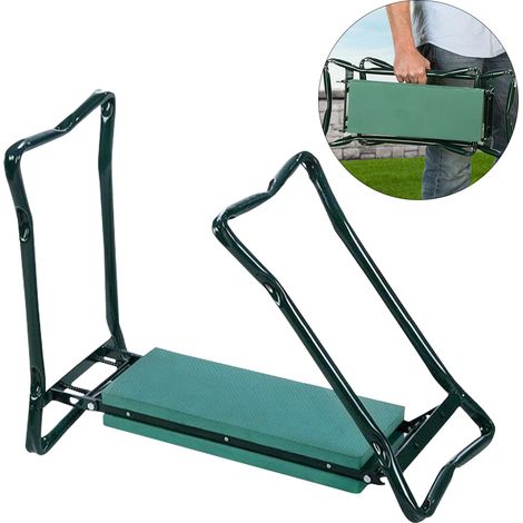 SWANEW Garten Kniestuhl klappbar mit Tasche gepolsterte Fläche Knien & Sitzen, Kniebank belastbar bis 150kg, 59 x 28 x 49 cm, Grün (1/5)
