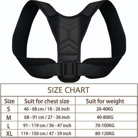 Ceinture de soutien orthopédique, correcteur de posture dorsal réglable, pour la clavicule, la colonne vertébrale, le dos, les épaules et les lombaires, pour hommes et femmes - type D-02 (2XL) (1/5)