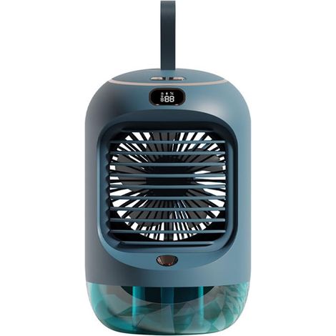 Ventilateur de bureau (vert), ventilateur brumisateur portable, vitesse réglable, rotatif (1/4)