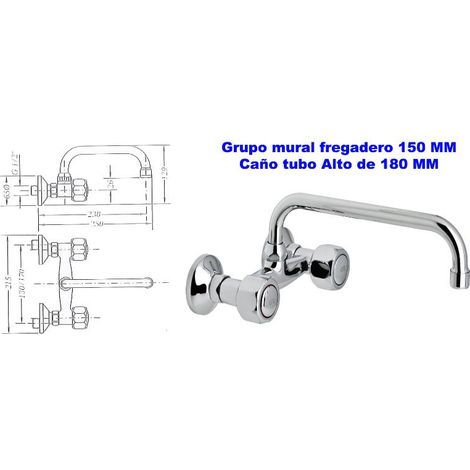 genebre grupo mural freg.15 cm caño tubo alto 18 cm 68190 114566