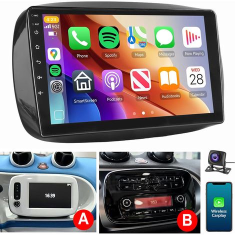 9" pour Mercedes-Benz Smart Forfour Fortwo 453 (2014-2019) Carplay GPS RDS WIFI A 1+32G CAM (1/5)