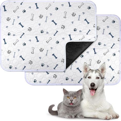 2 Pièces Tapis Éducateur pour Chien Lavable 4560cm, Tapis Ultra Absorbant Anti-Fuites et Antidérapant Réutilisable, Convient aux Chiens, Chats, Cochons d'Inde et Lapins (1/5)