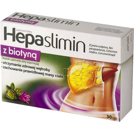 Comprimés Hepaslimin avec biotine, complément alimentaire 30 unités. (1/3)