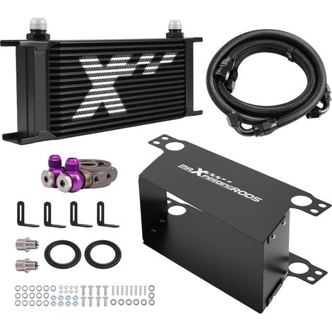 Engine Oil Cooler Kit Universal 16 Row AN10 Aluminium Transmission Thermostatic (1/5)