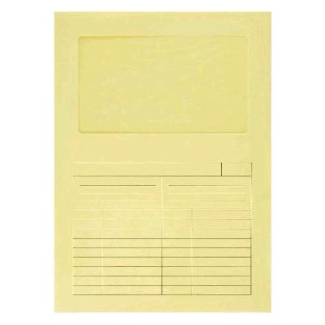 Fraschini Cartelline Con Finestra 120gr - Formato A4 - Giallo - Confezione Da 50 Pezzi
