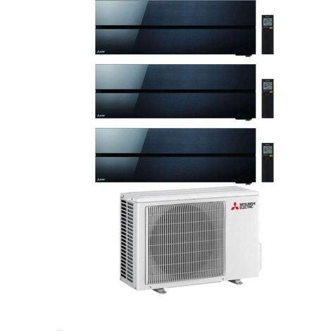 Mitsubishi Climatizzatore Trial Split Kirigamine MSZ-LN Nero 9+9+18 con MXZ-3F54VF3 Inverter R-32 Wi-Fi Classe A+++
