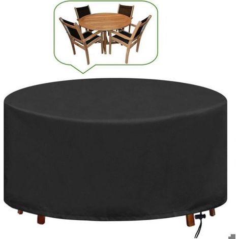 Bache Table de Jardin Ronde Housse pour Table de Jardin Imperméable Anti-UV Oxford Robuste Protection Table Extérieur Ø128X71CM (1/3)