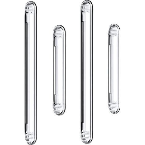 Pare-chocs en silicone transparent pour porte d'armoire, porte de voiture, tiroir, porte de douche, couvercle de toilette (2 longs et 2 courts) (1/5)