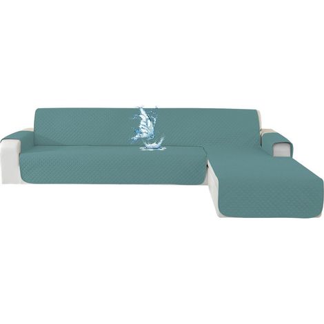 Ecksofa Überwurf L-Form wasserdicht, rutschfest, für Haustiere, hellblau (1/5)