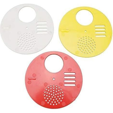 BUNTHAUS CSPARKV 3Pcs 12.5cm Porte Nid d'abeille Porte en Ruche en Plastique Abeille Abeilles Évents Rond Entrée Disque Matériel D'apiculture (1/5)